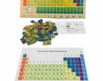 Periodic table set, element set, Table of the elements, homeschool periodic  table set, Chemistry set, Home learning set, Wooden periodic