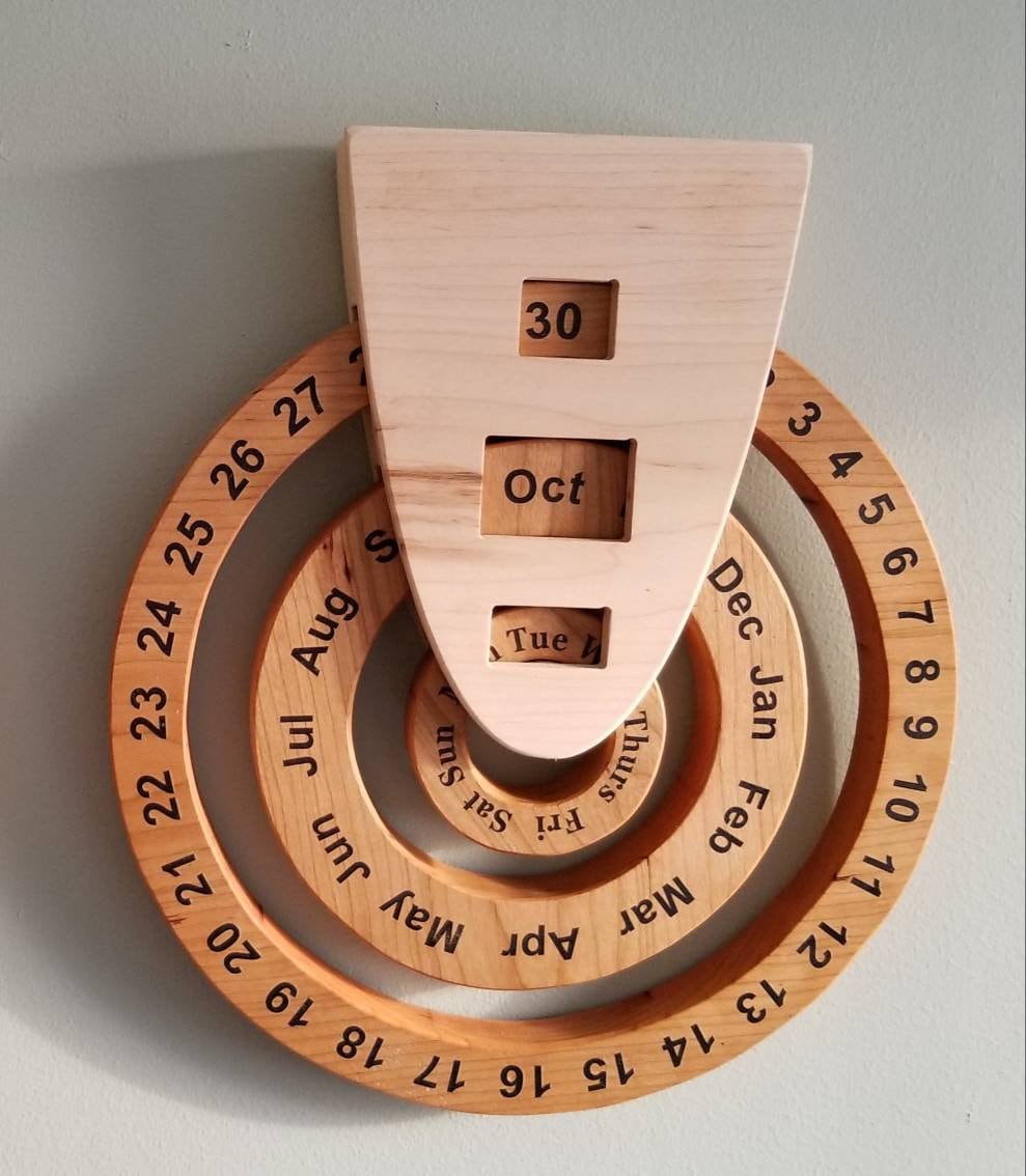 Perpetual Calendar Wooden Perpetual Calendar Wood Calendar Etsy UK