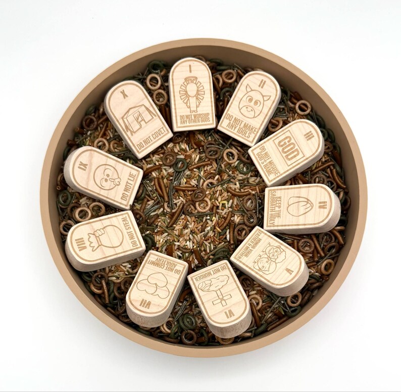 Wooden 10 Commandments Blocks | Christian Montessori Toy | Bible ...