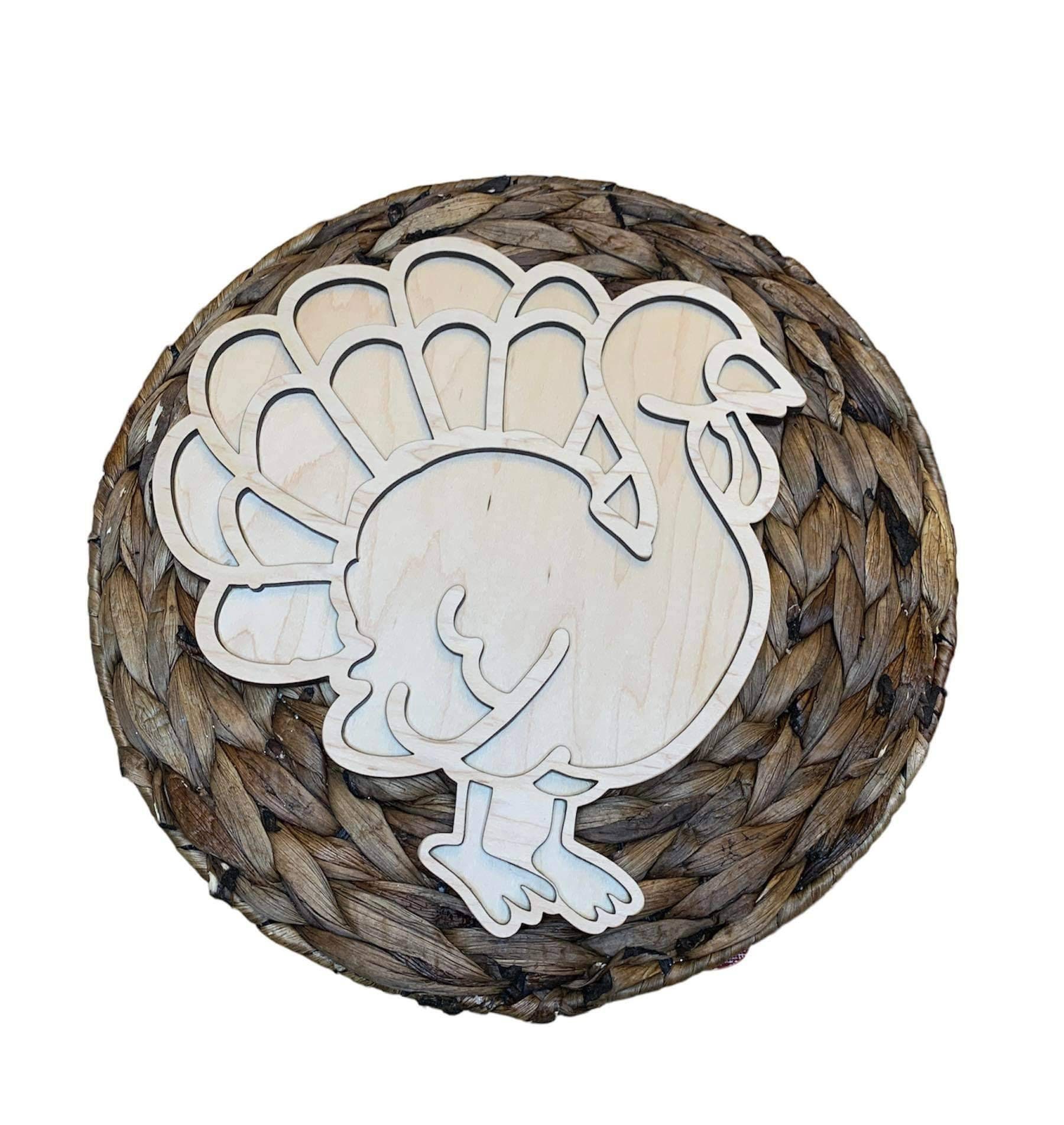 Laser cut turkey sensory tray, sensory play tray, loose parts tray, thanksgiving centerpiece fall decoration, holiday play SensoryPlay tray