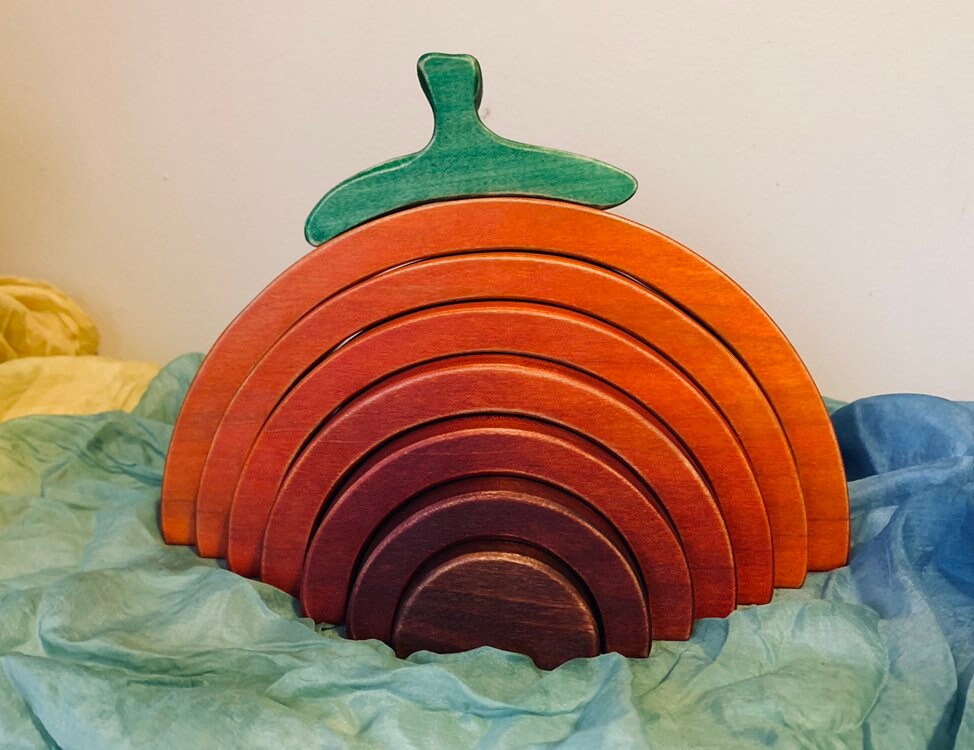 Stackable Pumpkins Toy Pumpkin Stacker, Pumpkin Puzzle Stacker, Wooden Toy, Waldorf Inspired ...