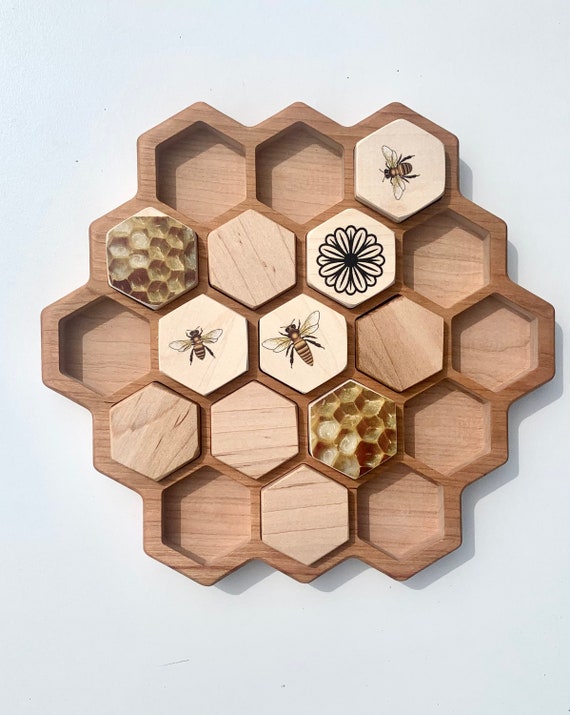 Honeycomb Trivet, Honeycomb Tray, Hot Plate, Wooden Sorting Tray