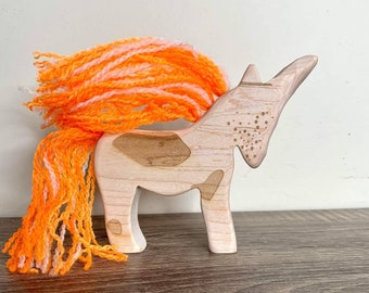 Freckles the Unicorn, baby unicorn, mini unicorns, wooden unicorn, hand carved unicorn, magic horse, magic, waldorf inspired, wooden toys