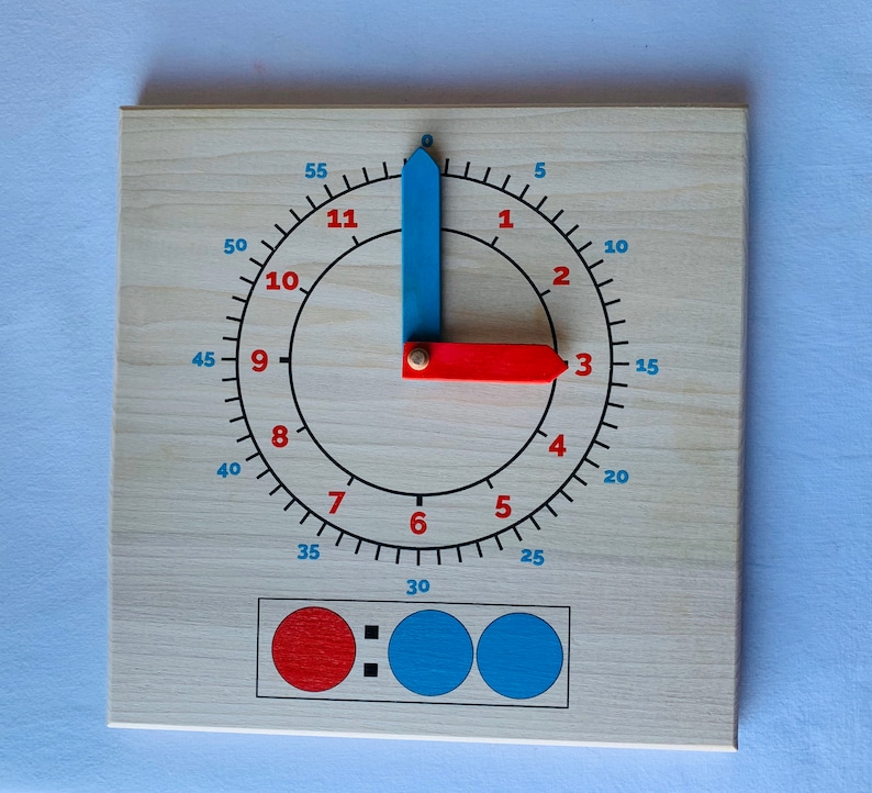 Montessori clock Analog to digital clock learning kit Learn to tell time wooden clock homeschool clock Telling time Learning clock