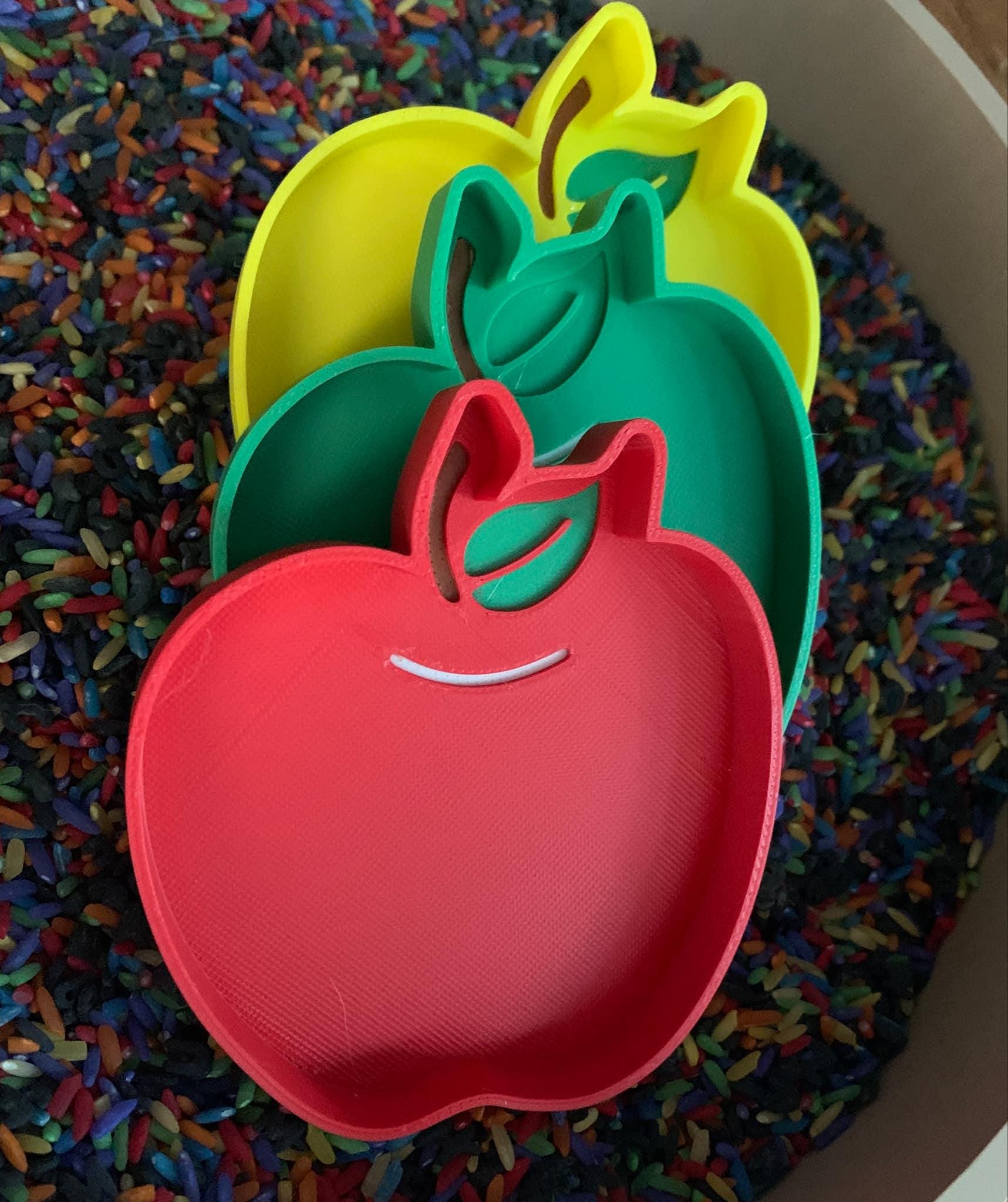 Multi color Apple mini sensory tray set, sensory tray set, halloween toys, halloween sensory tray, gifts under 20, gifts for kids