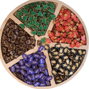 100 math counters, set of wooden counters, Sensory Play Manipulatives, math manipulative, Montessori counters, Sensory bin filler, counters