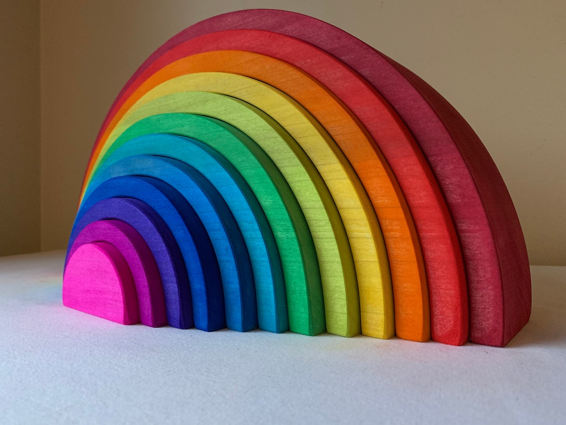 Rompecabezas apilador arco iris rompecabezas arco iris | Etsy
