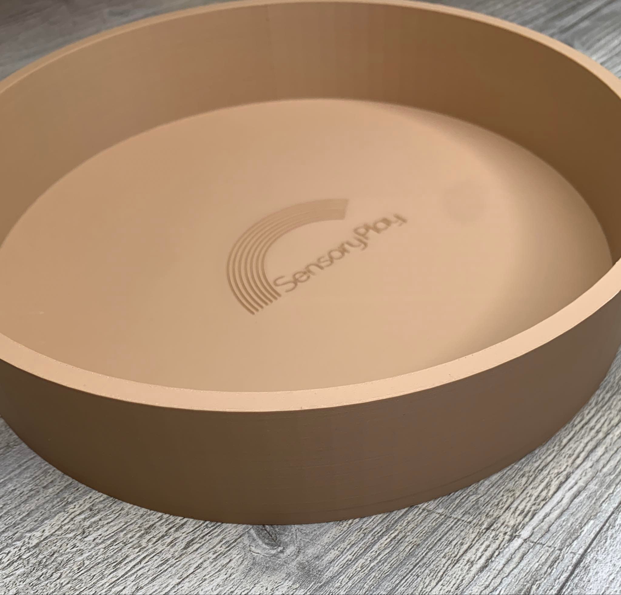 Round sensory play tray, sensory fill tray, large round eco tray, sensoryplay sensory bin, sensory adventure, basic sensory tray, fizzy tray