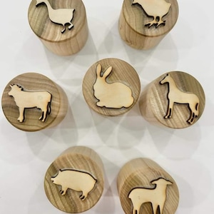 Barnyard animals Play Dough, farm animal Stamp set,  stampers, wooden stamp set, festive craft set, sensory play stamps, gift for kids