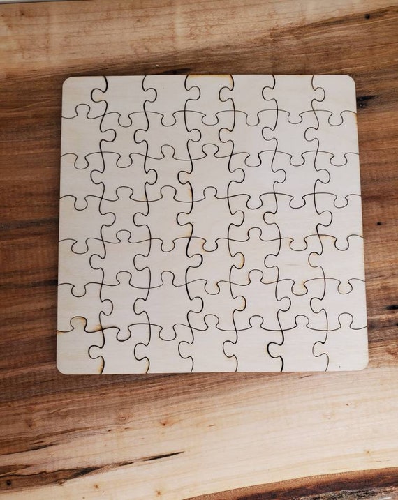 Wooden Puzzle Blank, Blank Puzzle, Diy Puzzle, Craft Supply Puzzle, 49  Piece Pizzle Blank, Party Favor Pack, Crafting Idea, Laser Blanks 