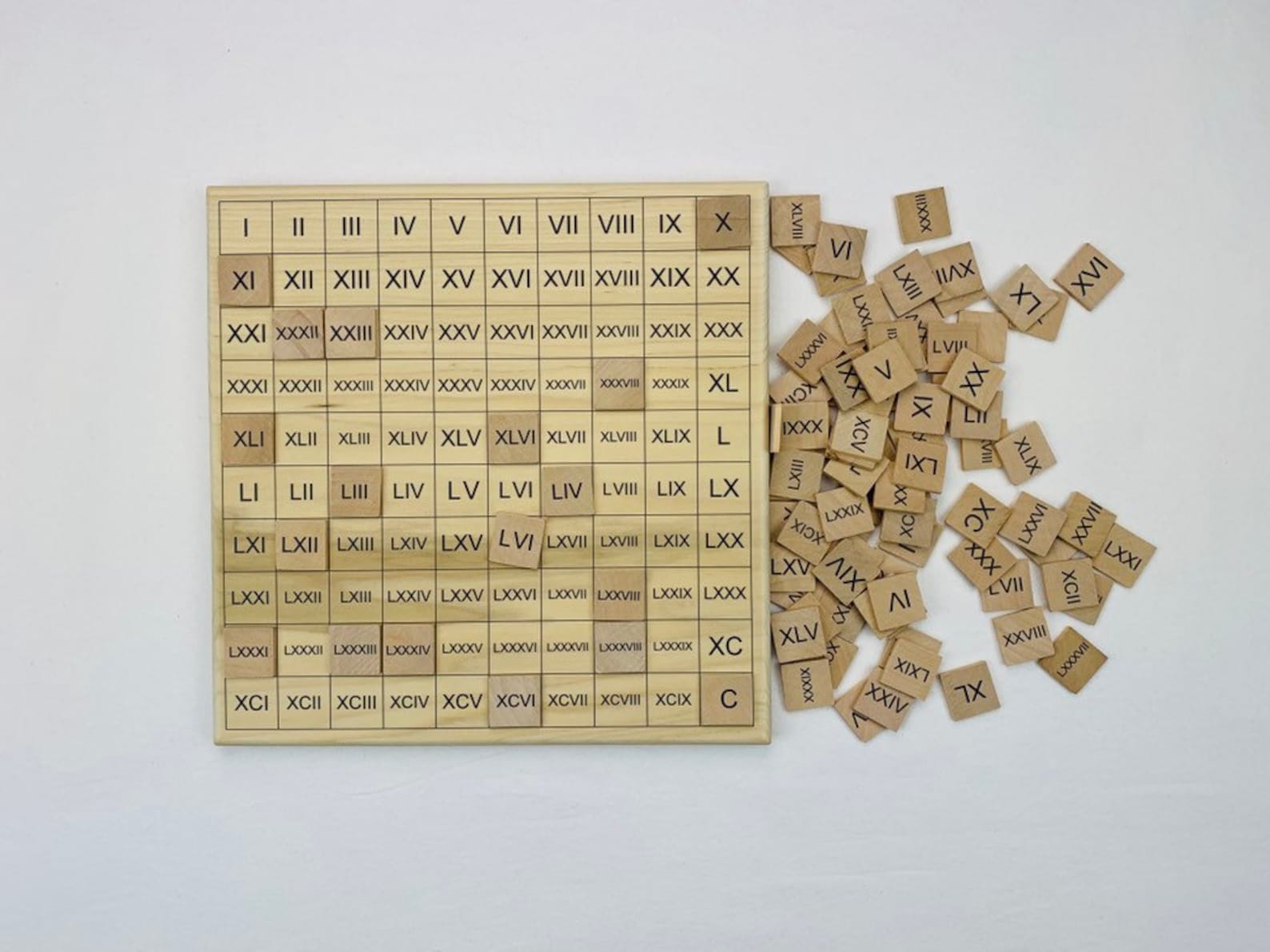 Roman Numeral Board Montessori Math Set Roman Numeral 100 Etsy