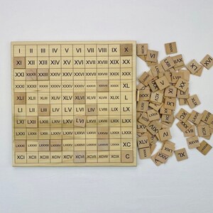 Roman Numeral Board, Montessori Math Set, Roman Numeral 100 Board, 100 ...
