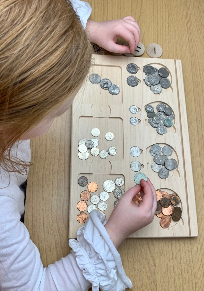 Money board, wooden math board, educational materials, wooden money board, image 8