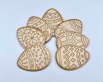 DIY wooden Easter egg blanks, pisanke traditional wooden eggs, wooden eggs to color, easter craft set, decorative easter eggs, easter basket