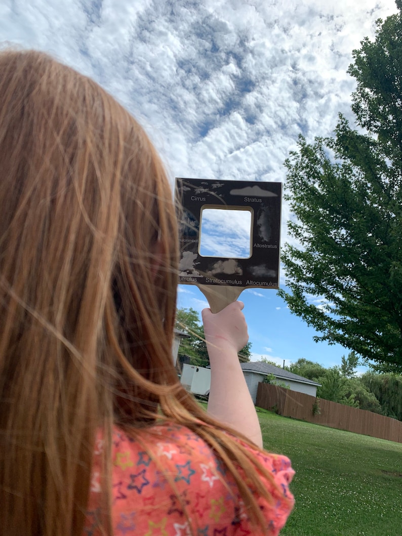 Buscador de guías de naturaleza, buscador de hojas, visor de nubes, guía de identificación de nubes, marco de guía de naturaleza, materiales de educación en el hogar, juguete Montessori imagen 4