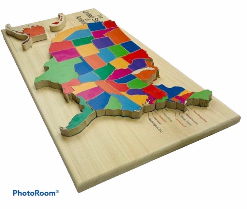 USA Map Puzzle Wooden Puzzle Map of the United States | Etsy