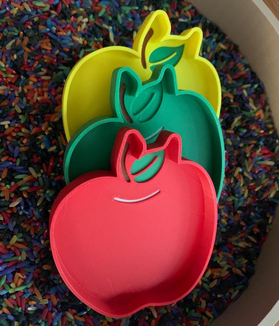 100 assorted apple counters loose parts manipulatives, 100 board counters, learn about weather, sensory play, sensoryplay