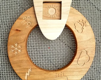 Weather, todays weather, montessori weather, weather calendar, montessori toy, perpetual calendar, wood decor