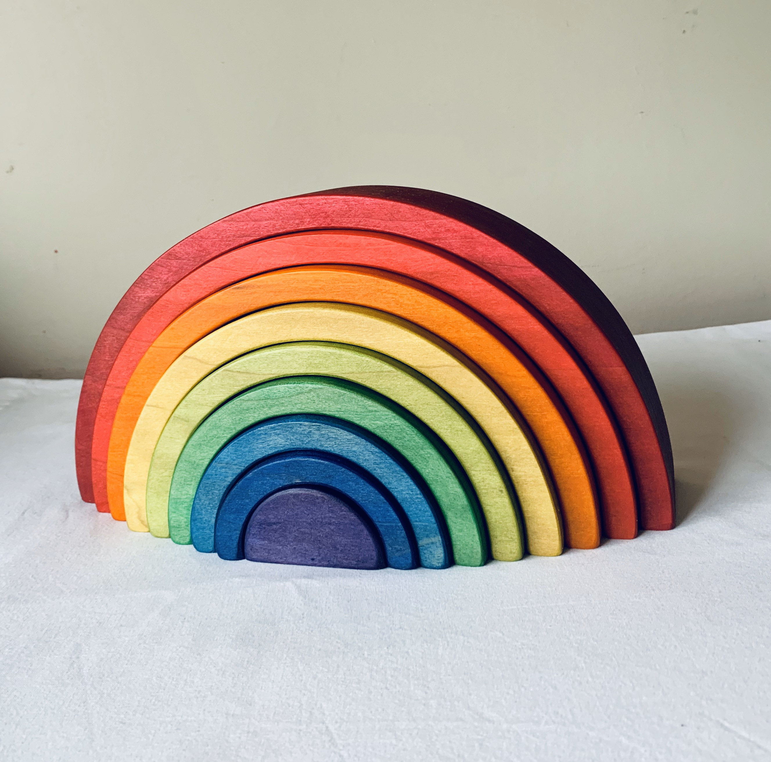 Rainbow Stacker, Puzzle, Wooden Rainbow Puzzle, Wooden Toy