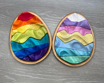 wooden Easter egg puzzles, unique puzzle for Easter, one of a kind Easter gift, Easter gifts under 30 dollars, montessori puzzle for kids