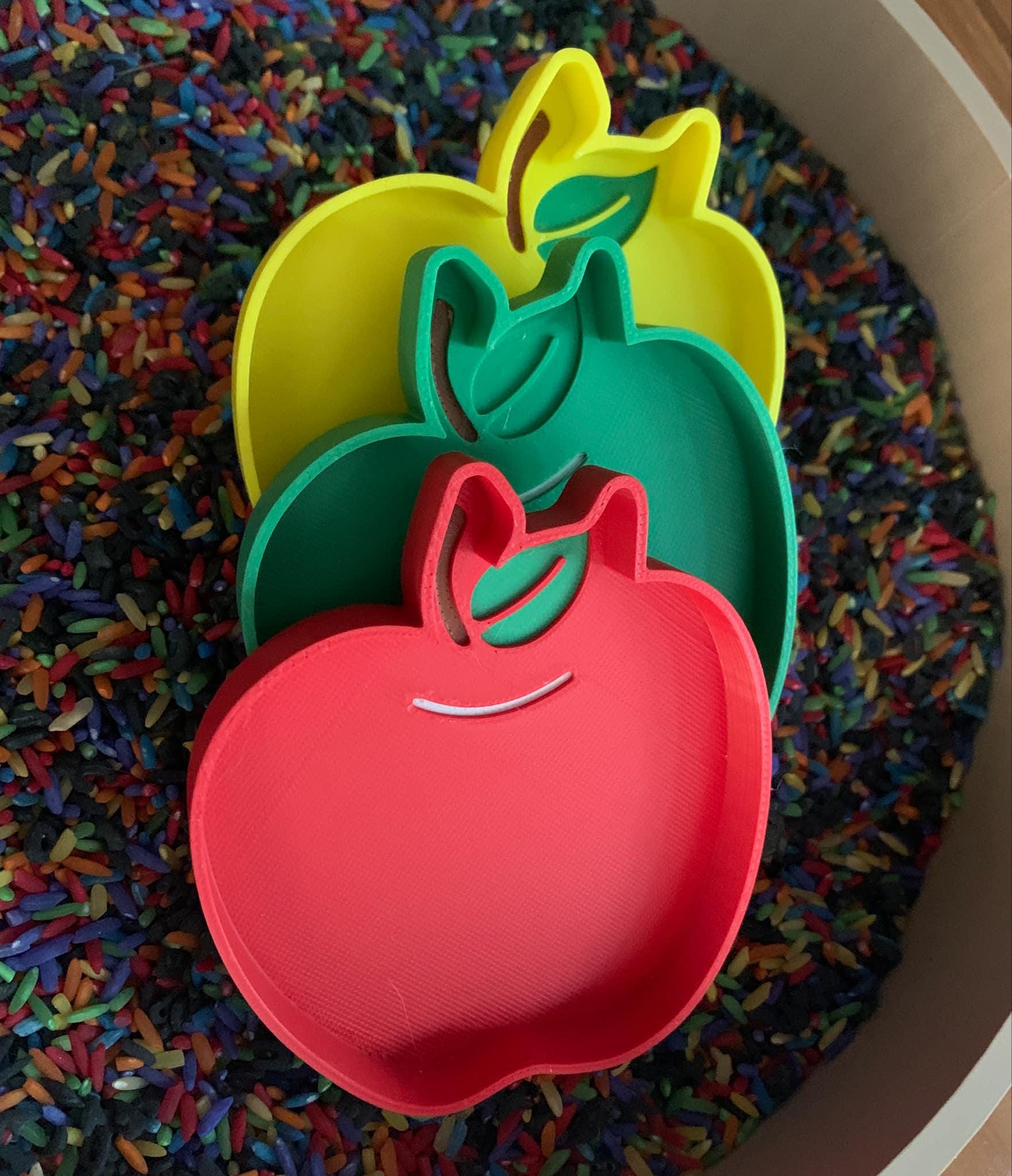 Multi color Apple mini sensory tray set, sensory tray set, halloween toys, halloween sensory tray, gifts under 20, gifts for kids
