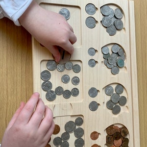 Money board, wooden math board, educational materials, wooden money board, image 6