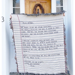 Manta de carta de amor / Regalo de escritura a mano / Manta personalizada / Su nota de escritura favorita / Regalo conmemorativo / Regalo de escritura real