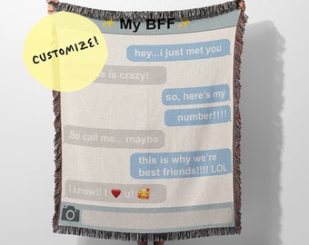 BFF Blanket | Inside Joke Blanket | Your Custom Text Message Blanket |