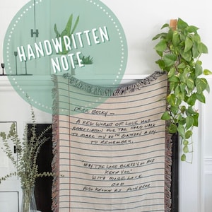 Regalo de escritura a mano / Manta de cartas / Manta de lanzamiento personalizada / Su nota de escritura favorita / Regalo conmemorativo / Regalo de escritura real