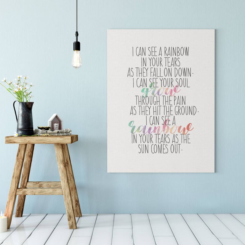 Rainbow Sia Lyrics Wall Art Print My Little Pony | Etsy