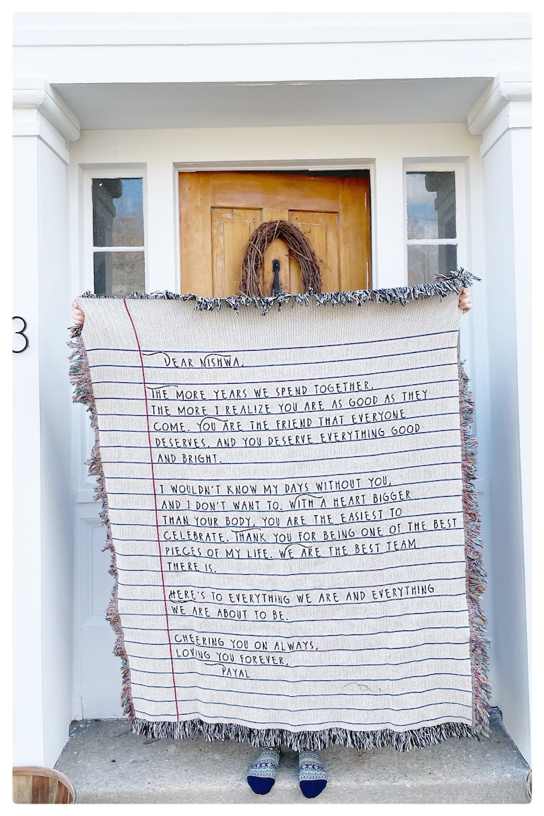 Handwriting Gift Letter Blanket Custom Throw Blanket Etsy