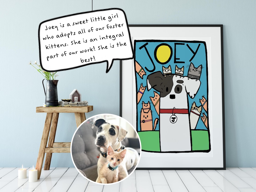Custom Cartoon Pet Portrait: Unique Dog or Cat Art (digital Download ...