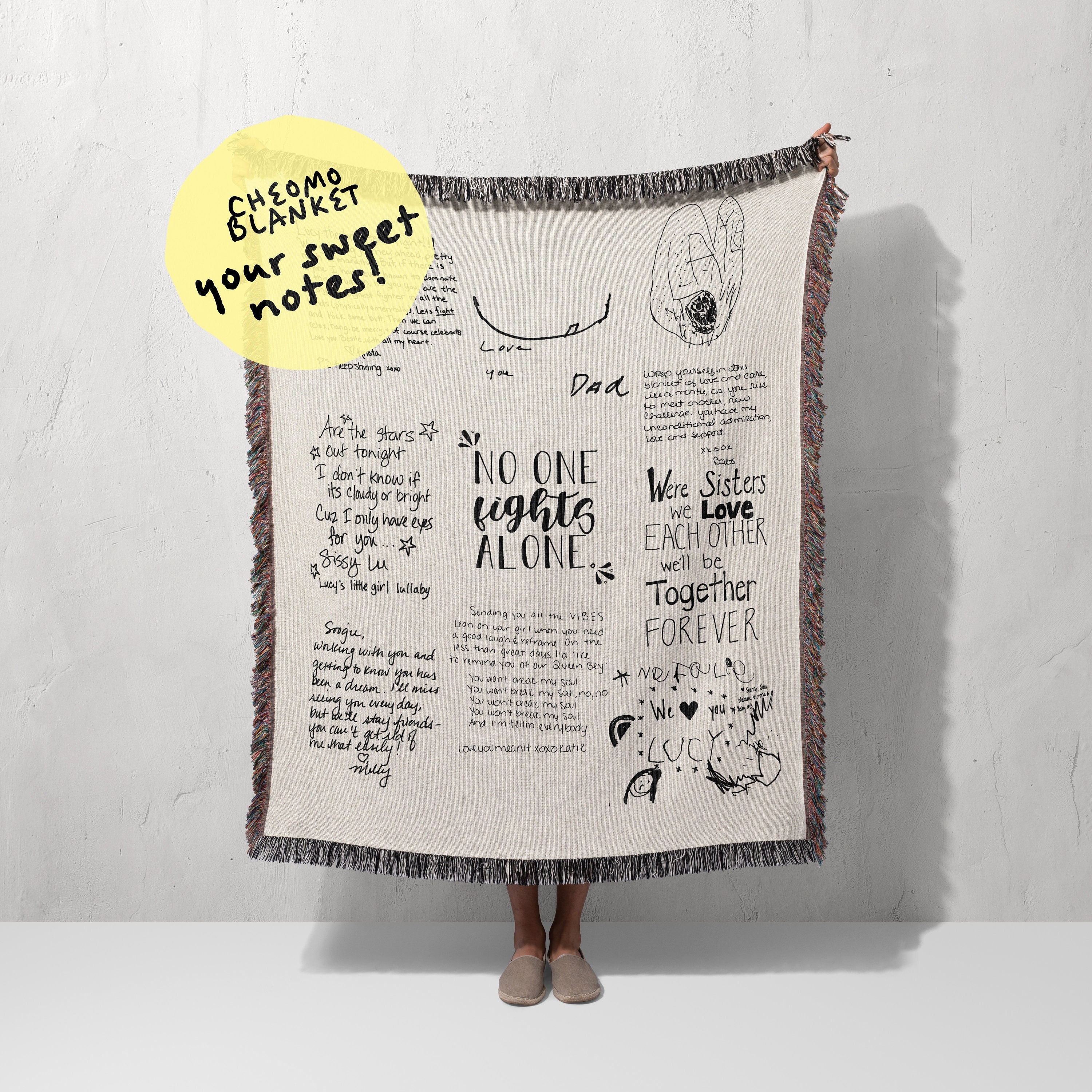 Chemo Blanket No One Fights Alone Blanket Group Letter Blanket