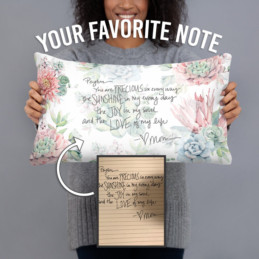 Custom Handwriting Pillow Personalized Pillow / In Memory Of Etsy