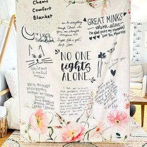 Chemo Blanket | Chemo Support | Cancer Gift from Group | Cancer Support Blanket | Warrior Blanket | Your Handwriting Note on Blanket