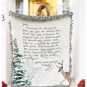 Presente de colcha de Natal | Cobertor de carta | cobertor personalizado | Sua nota manuscrita favorita | Presente Comemorativo |