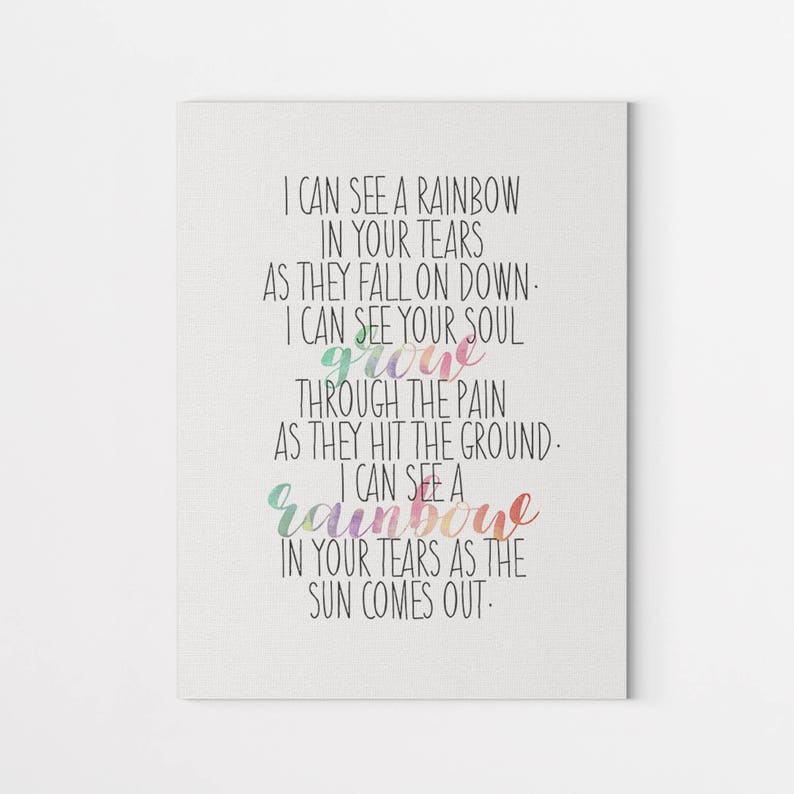 Rainbow Sia Lyrics Wall Art Print My Little Pony | Etsy