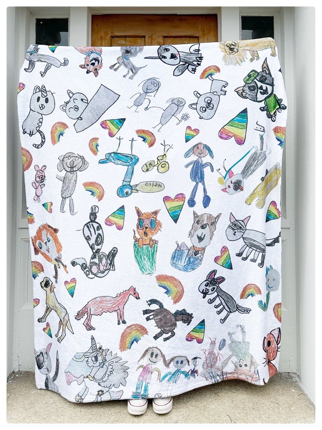 Kid's Drawings Make Your Own Blanket Kid's Bedding Kid's Art Blanket