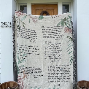Custom Throw Blanket | Your Favorite Handwriting Note | Memorial Gift | Actual Handwriting Gift | Photo Blanket |
