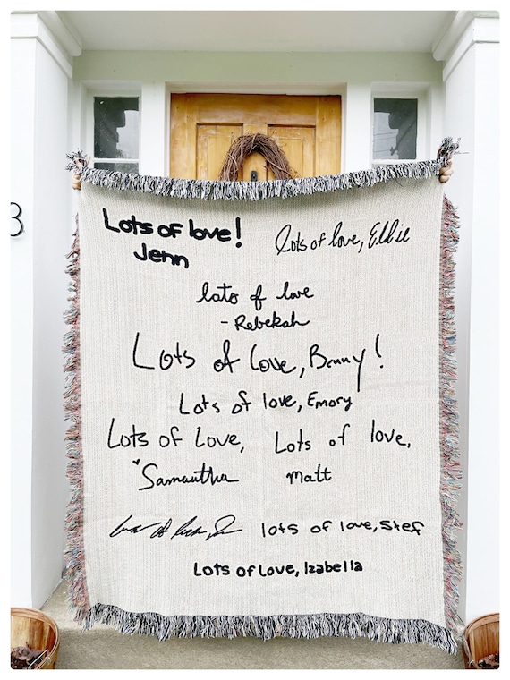 Group Gift Handwritten Notes Custom Tapestry Letter Blanket Your Handwriting Note on Blanket Memorial Gift Actual Handwriting Etsy