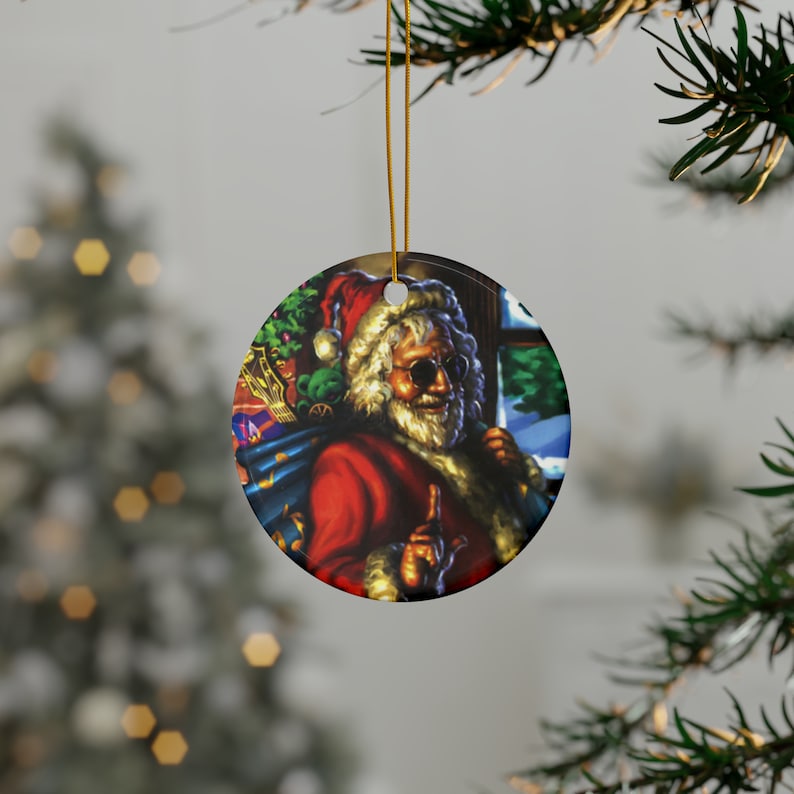 Jerry Garcia Christmas Ornament 