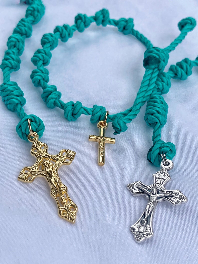 Turquoise Hand Knotted Rosary image 2