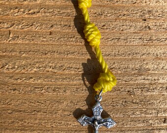 Yellow Hand-Knotted Rosary