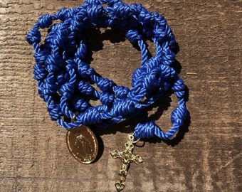 Royal Blue Hand-knotted Rosary