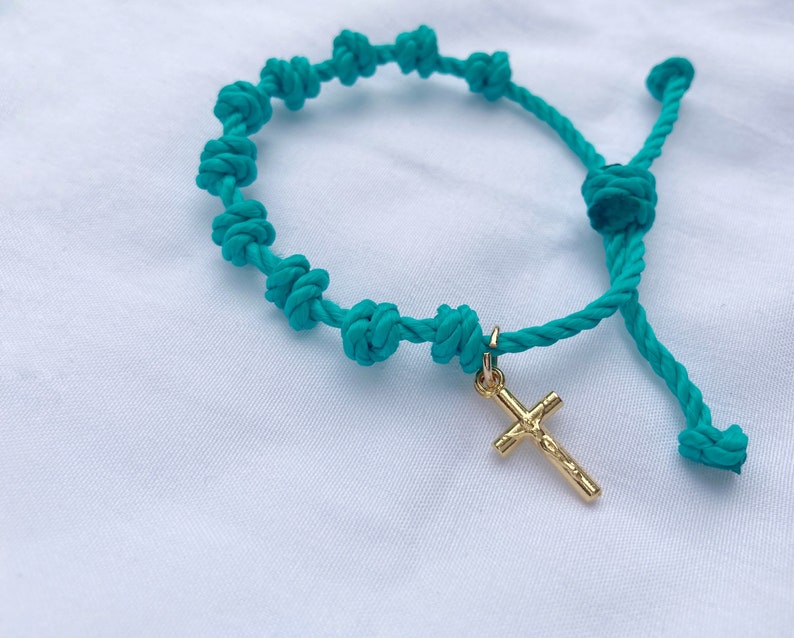 Turquoise Hand Knotted Rosary image 6