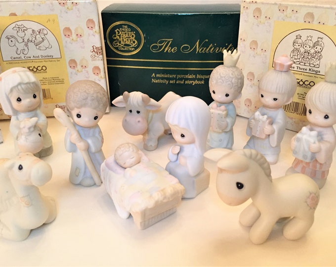 Precious Moments Mini Nativity Set Baby Jesus Mary & Joseph Etsy