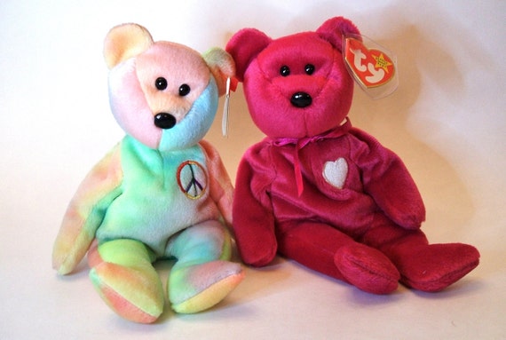 Ty Beanie Babies Valentina or Peace Ty Bears Plush Bears