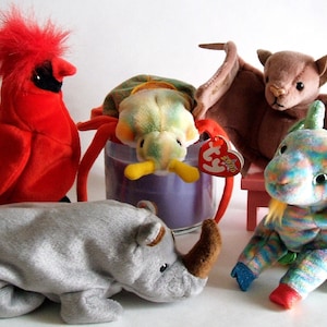 Ty Beanie Babies, Plush Animals, Plush Toys ~ Retired Vintage Collectibles, Gift Ideas (List Price is for One Ty Beanie of Choice)