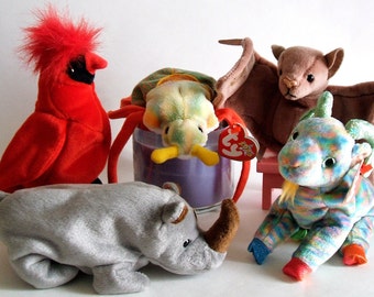 Ty Beanie Babies, Plush Animals, Plush Toys ~ Retired Vintage Collectibles, Gift Ideas (List Price is for One Ty Beanie of Choice)