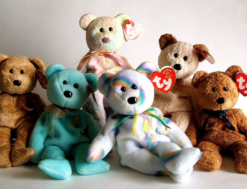Ty Beanie Babies Ty Bears Stuffed Animals Plush Bears Etsy